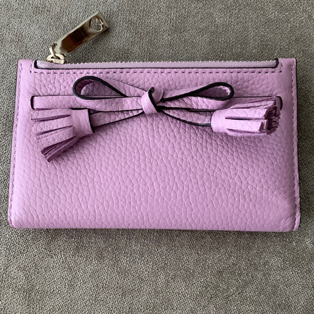 Purple Kate Spade Wallet pebble leather
